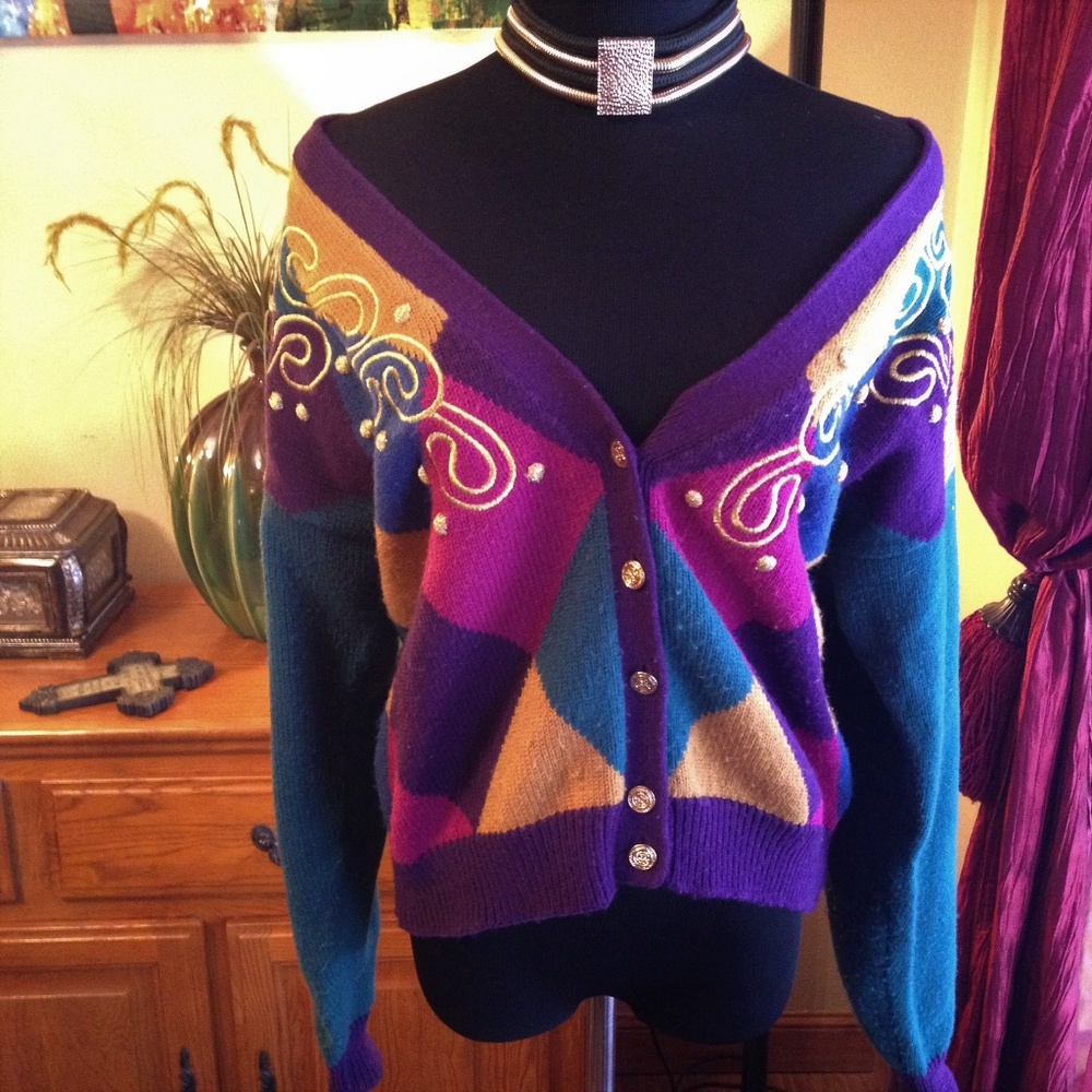 Vintage Retro Lucia festive retro cardigan sweater‎